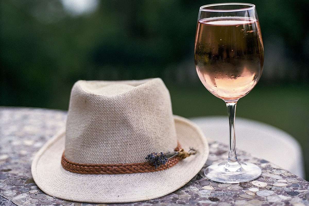 Calice di vino rosé