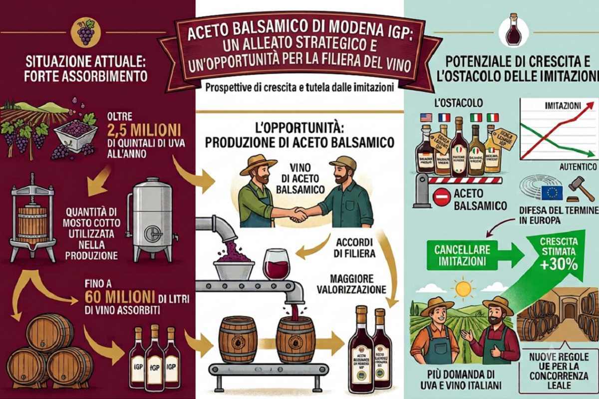 il Consorzio Tutela Aceto Balsamico di Modena Igp rilancia il ruolo del prodotto come sbocco industriale strategico per il vino italiano