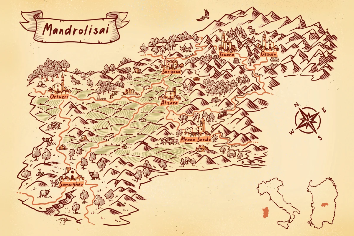 la mappa della Doc Mandrolisai